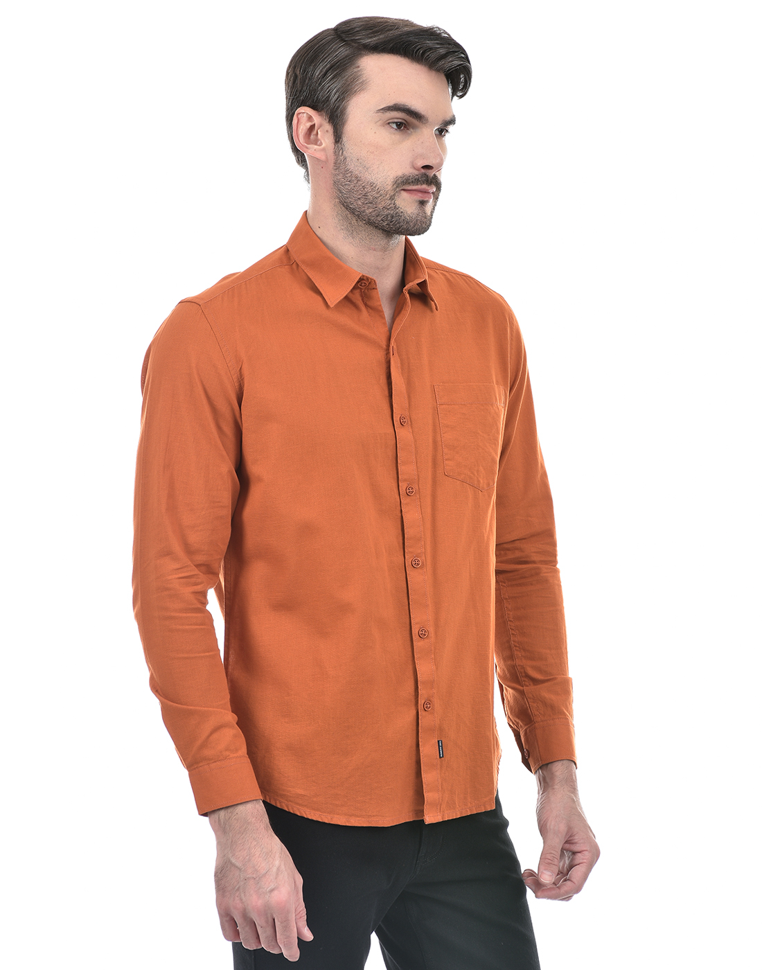 Numero Uno Men Solid Orange Shirt